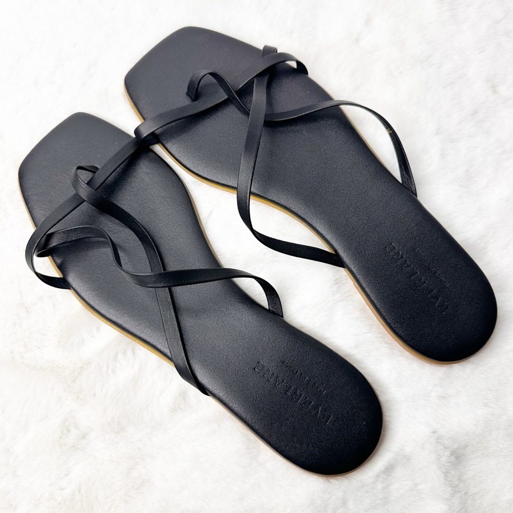 Madewell Black Strappy Square-Toe Sandals